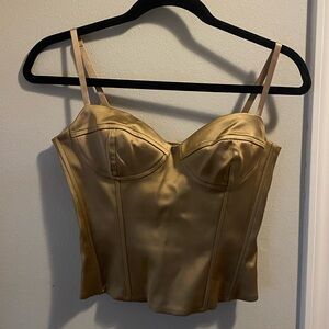 Gold Aritzia Bustier Top